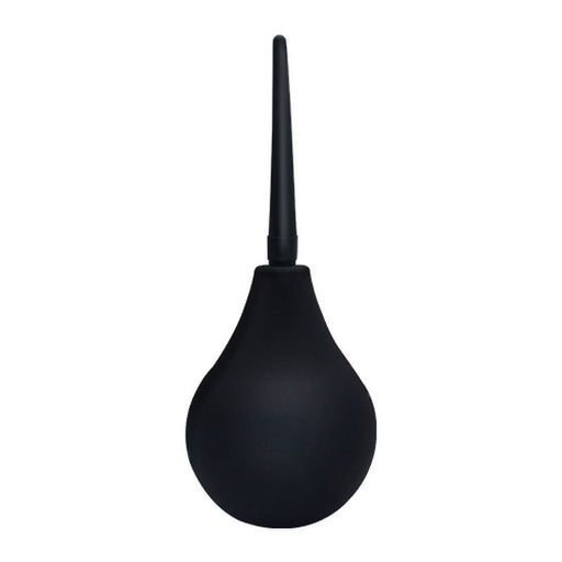 Black enema bag on a white background
