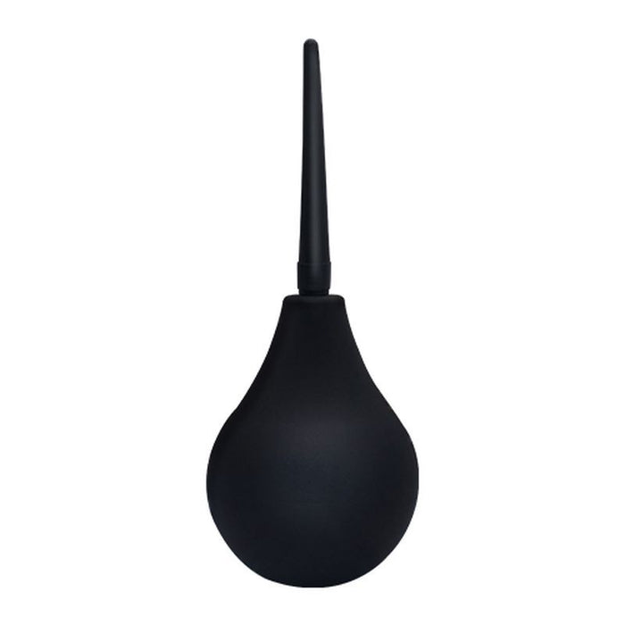 Black enema bag on a white background