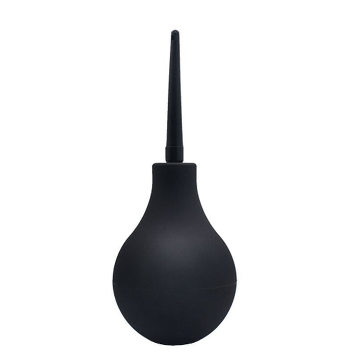 Black bulb syringe on a white background
