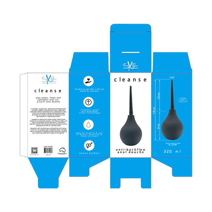 SXE Silicone Anti-Backflow Douche, 320ml, Black