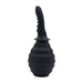 Black silicone douche bulb on a white background