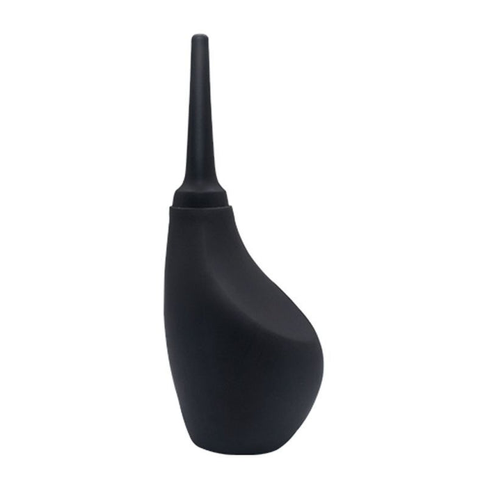 Black bulb syringe on a white background