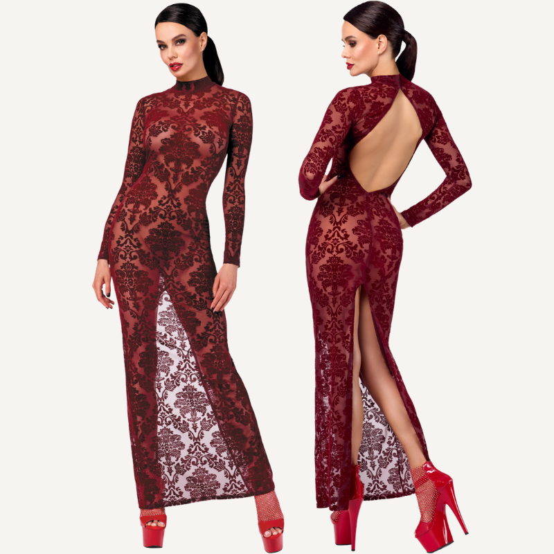 Noir Kink Royal Gown, Red, XS, S, M