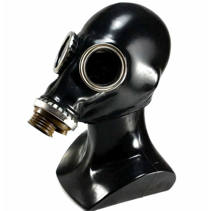 Black gas mask on a white background