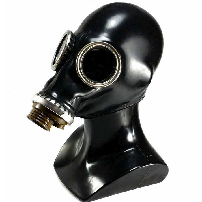 Black gas mask on a white background
