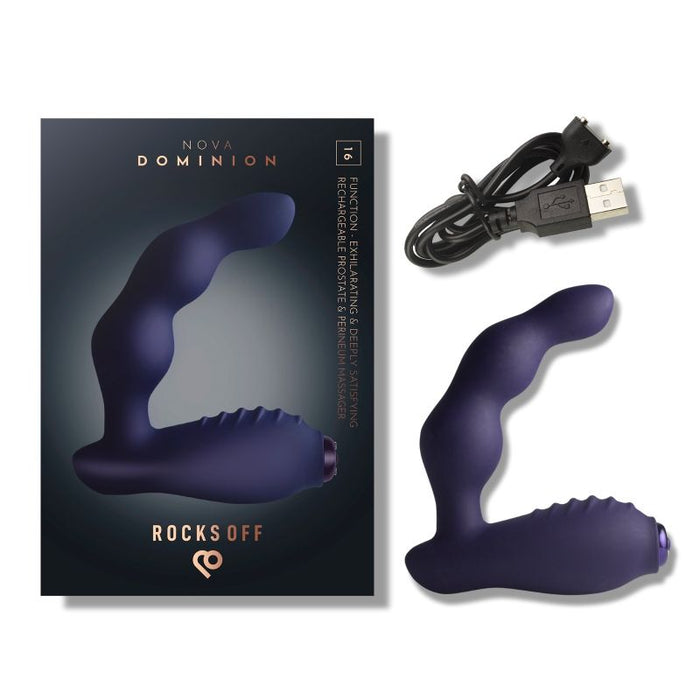 Rocks Off Nova Dominion Beaded P Spot Vibrator, Purple
