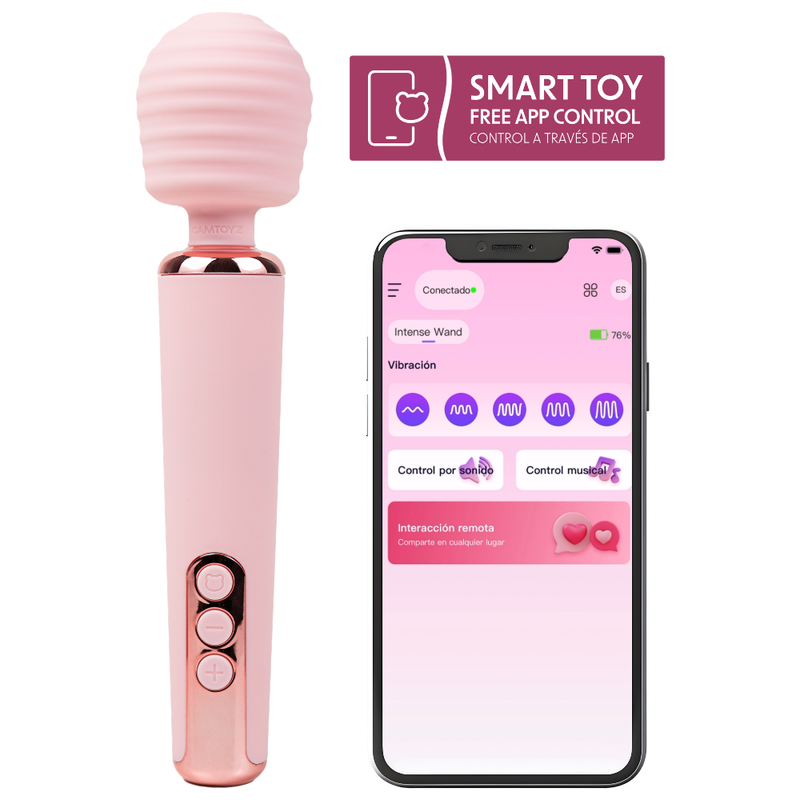 CAMTOYZ Intense App Controlled Wand Vibrator, Pink