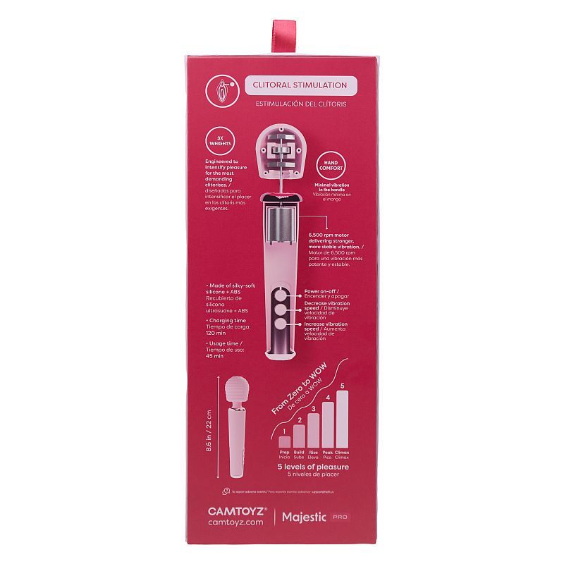 CAMTOYZ Intense App Controlled Wand Vibrator, Pink