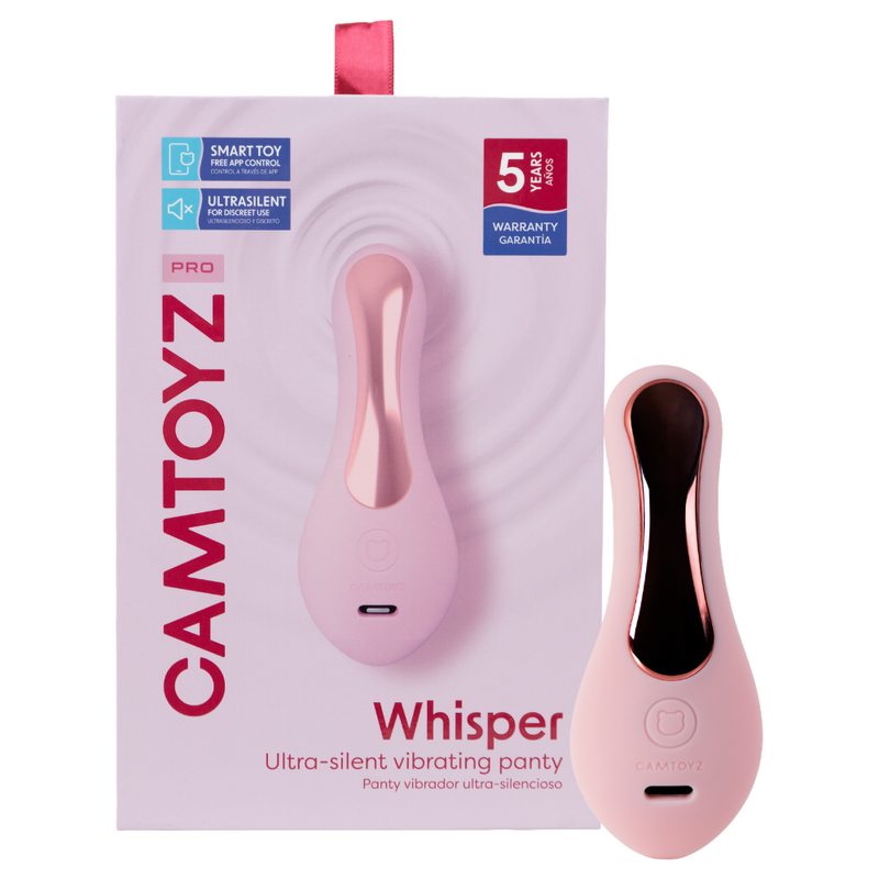 CAMTOYZ Whisper Silent App Controlled Panty Vibrator, Pink