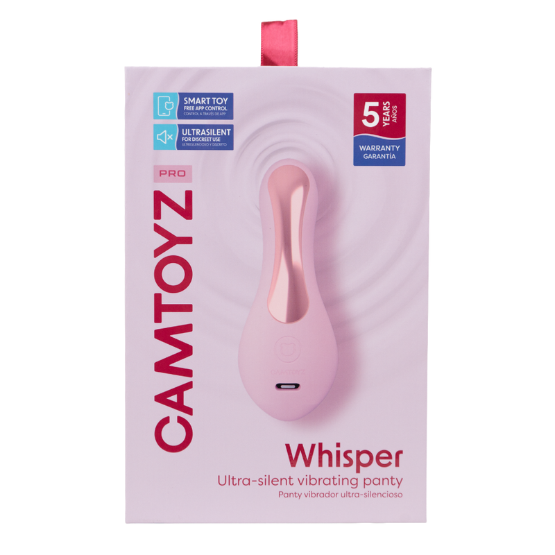 CAMTOYZ Whisper Silent App Controlled Panty Vibrator, Pink