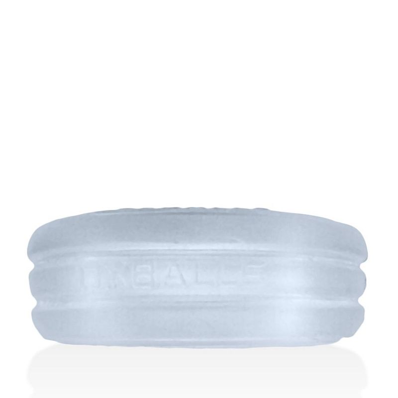 Roto clear grooved cock ring viewed from the side showing its flat profile
