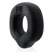 Black Fit Grips Ergo Cock Ring angled side view