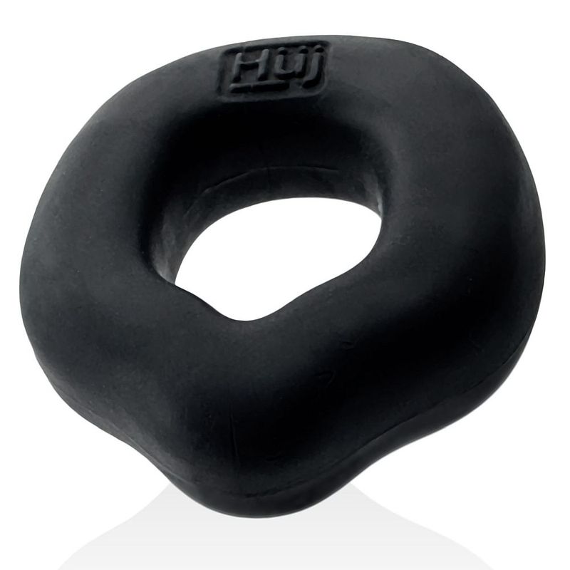 Black Fit Grips Ergo Cock Ring showing its ergonomic shape