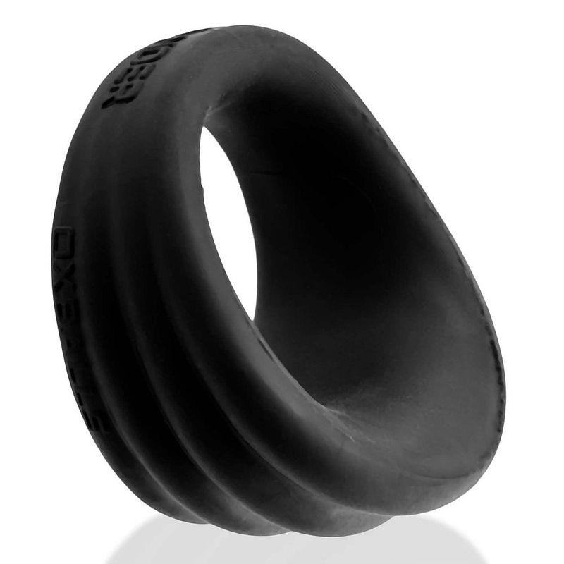 Expander Slim Scoop Cock Ring in black Plus+SILICONE material