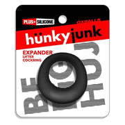  Black Expander Slim Scoop Cock Ring with Hunkyjunk branded packaging