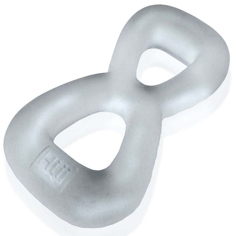Boomerang clear dual-ring cock ring and ball stretcher