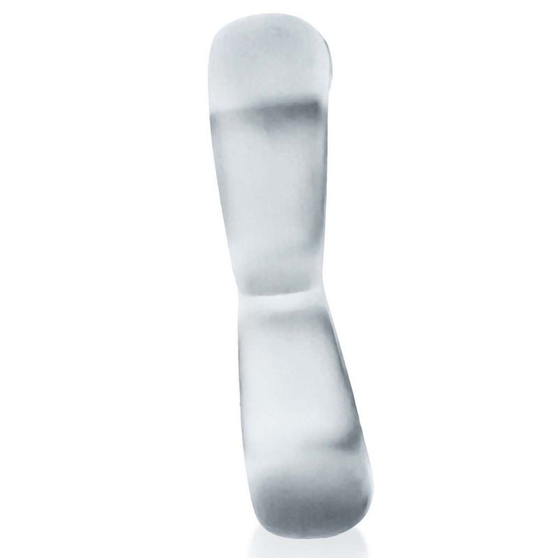 Boomerang clear cock ring and ball stretcher  side anbgle