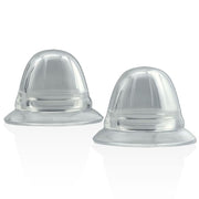 Pair of clear Nano Nips silicone nipple suckers with wide-flange bases