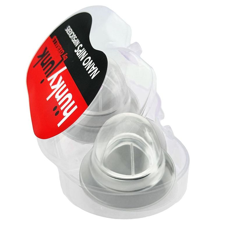 Nano Nips clear silicone nipple suckers with branded storage case packaging