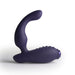 Purple silicone butt plug on a white background