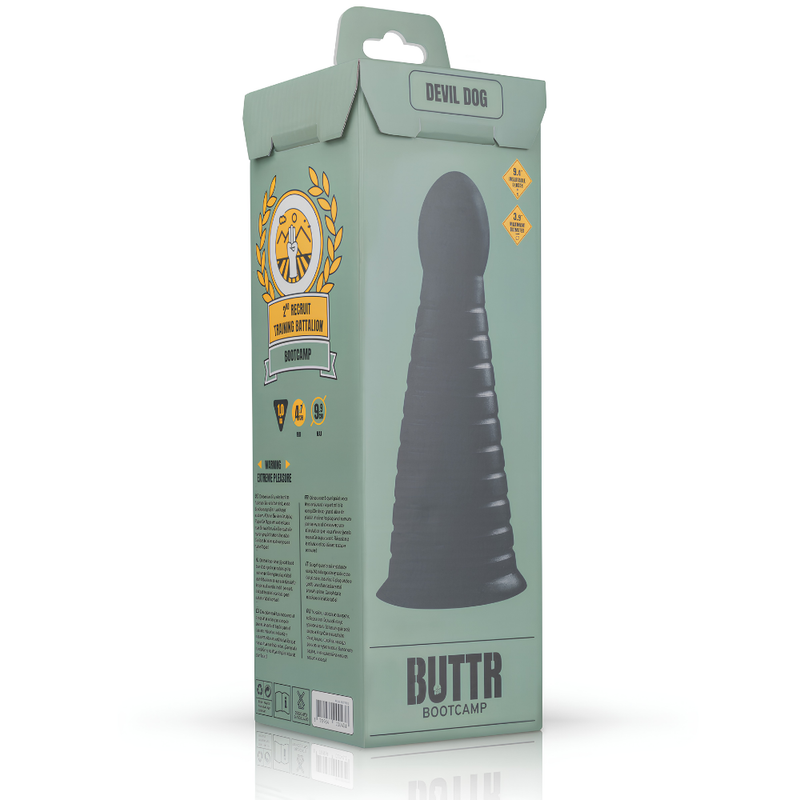 BUTTR Devil Dog XXL Butt Plug 10in (26cm) – Ribbed Suction Base Butt Plug
