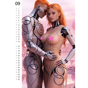 Inside page preview of the Wild Fantasy Wall Calendar 2027 showing censored fantasy-themed glamour artwork.