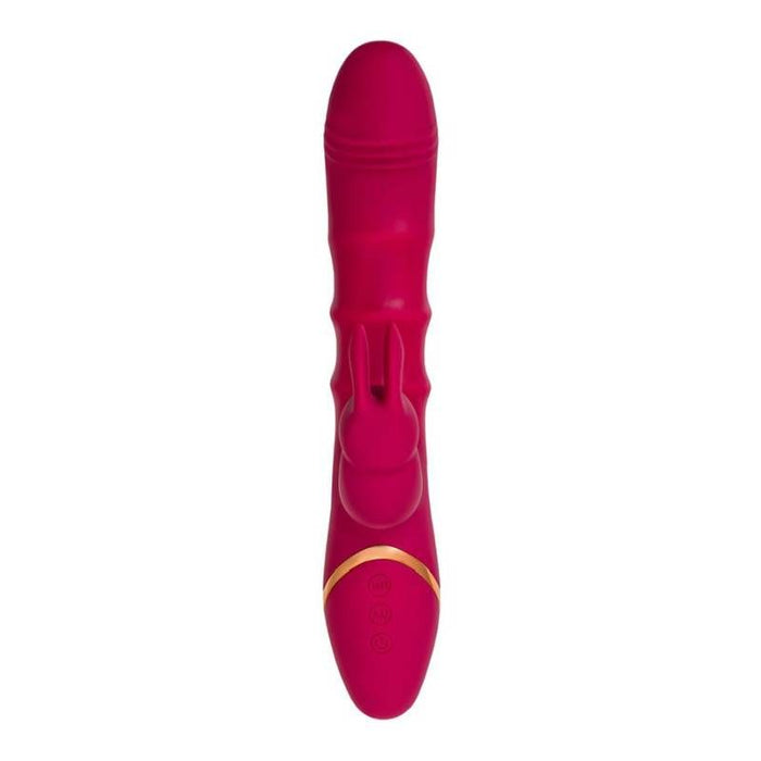 JOS Tenty Rabbit Vibrator with Moving Shaft Rings, Burgundy