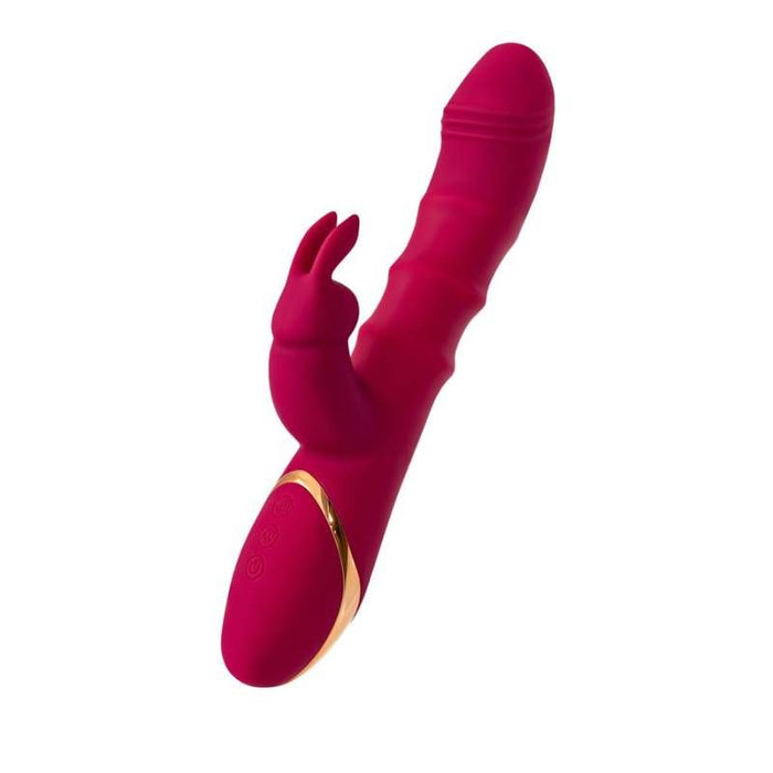 JOS Tenty Rabbit Vibrator with Moving Shaft Rings, Burgundy