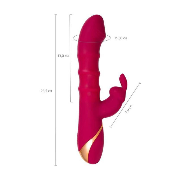 JOS Tenty Rabbit Vibrator with Moving Shaft Rings, Burgundy