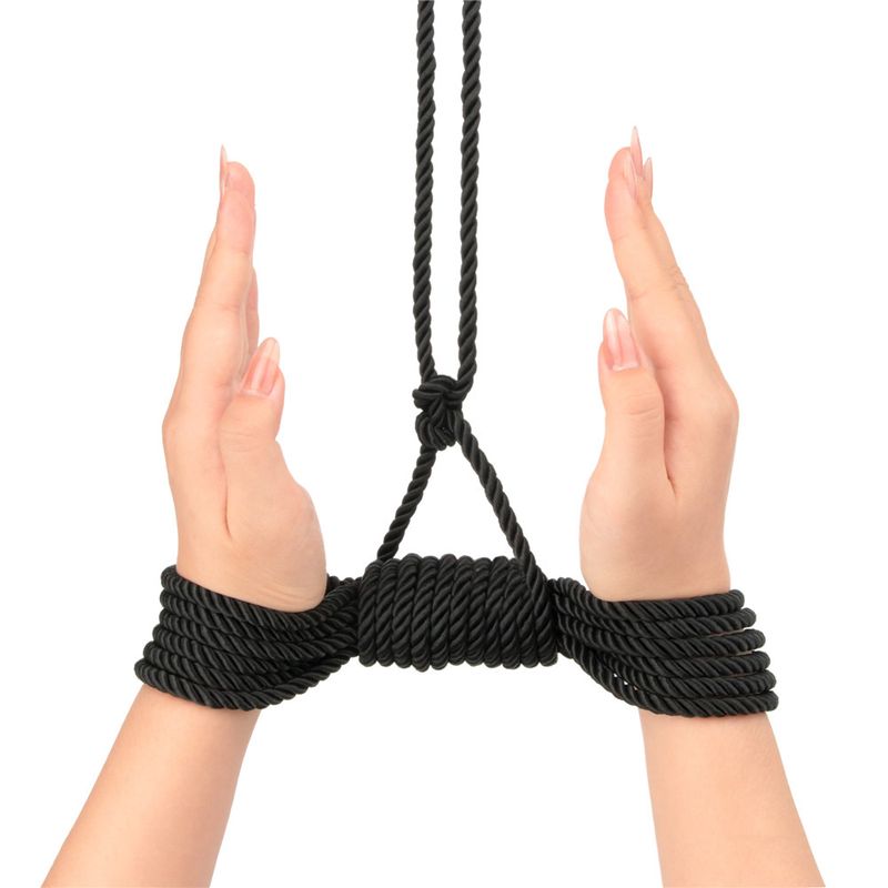 Lovetoy Rebellion Reign Ebony Silky Bondage Rope, 10m x 6mm, Black