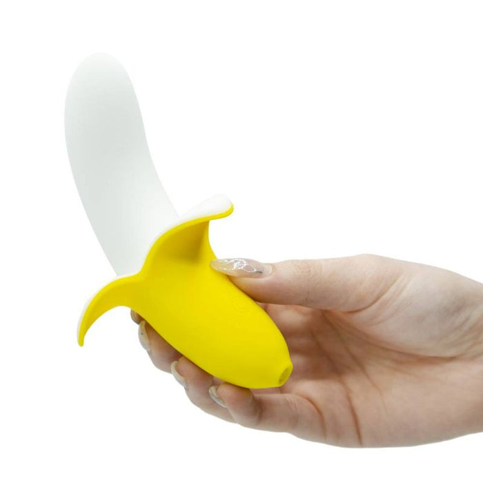 Banana Bliss Silicone Slimline Vibrator Massager. 13cm, Yellow