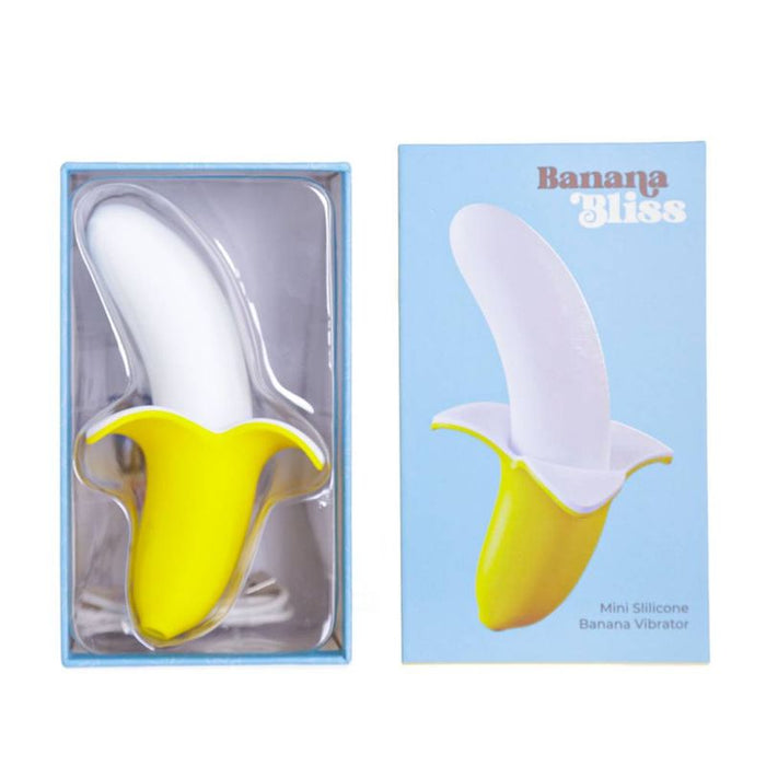 Banana Bliss Silicone Slimline Vibrator Massager. 13cm, Yellow