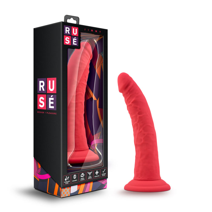 Ruse Jimmy Dildo, 7", Pink/Cerise