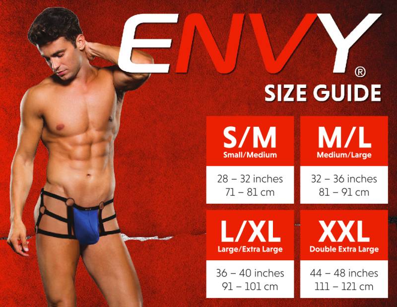 Envy Microfiber Magnetic G String, Red, S/M