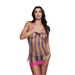 Lapdance Rainbow Lace Mini Dress, Rainbow, One Size