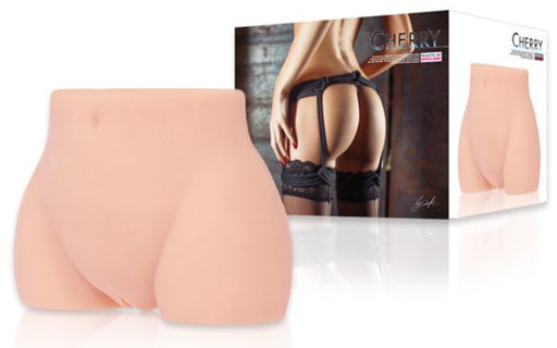 Kokos Real Hip Cherry dual entry torso masturbator in flesh with retail packaging.