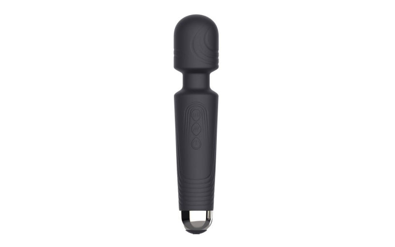 Waterproof SXE Juliet compact wand vibrator in black.