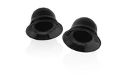 Pair of black Nano Nips nipple suckers showing their openings and wide-flange bases
