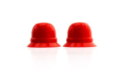 Pair of red Nano Nips silicone nipple suckers viewed from the front