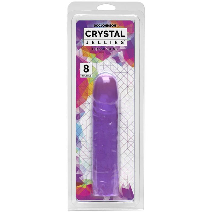 Doc Johnson Crystal Jellies Classic Dong 8"/20cm Purple
