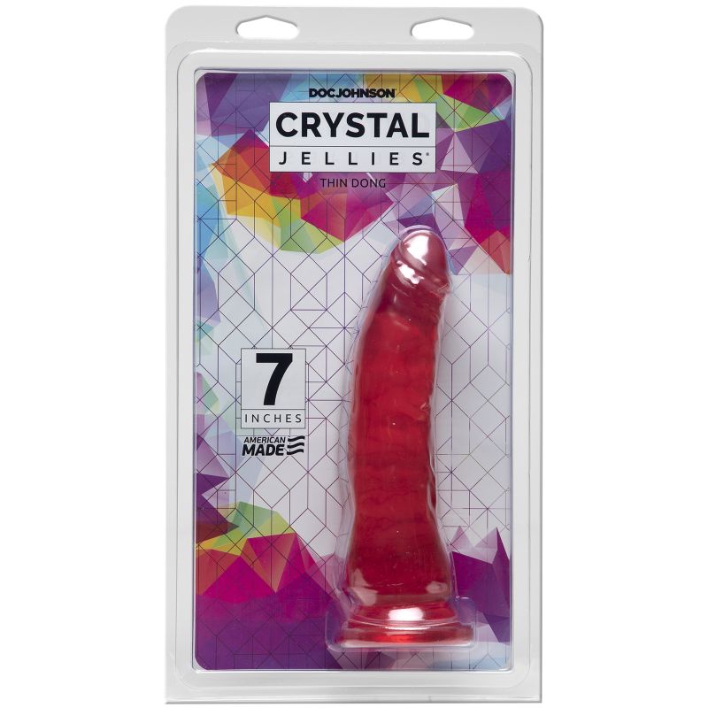 Doc Johnson Crystal Jellies 7"/18cm Thin Dong Pink