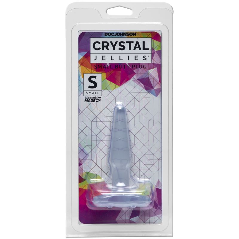 Crystal Jellies Small Butt Plug, 4"/10cm, Clear