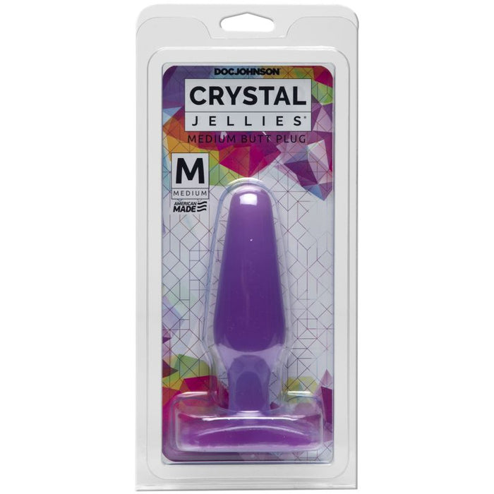 Doc Johnson Crystal Jellies Medium Butt Plug Purple