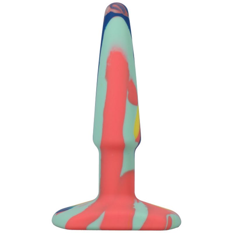 A-Play Groovy Silicone Anal Plug 4"/10cm, Sunrise