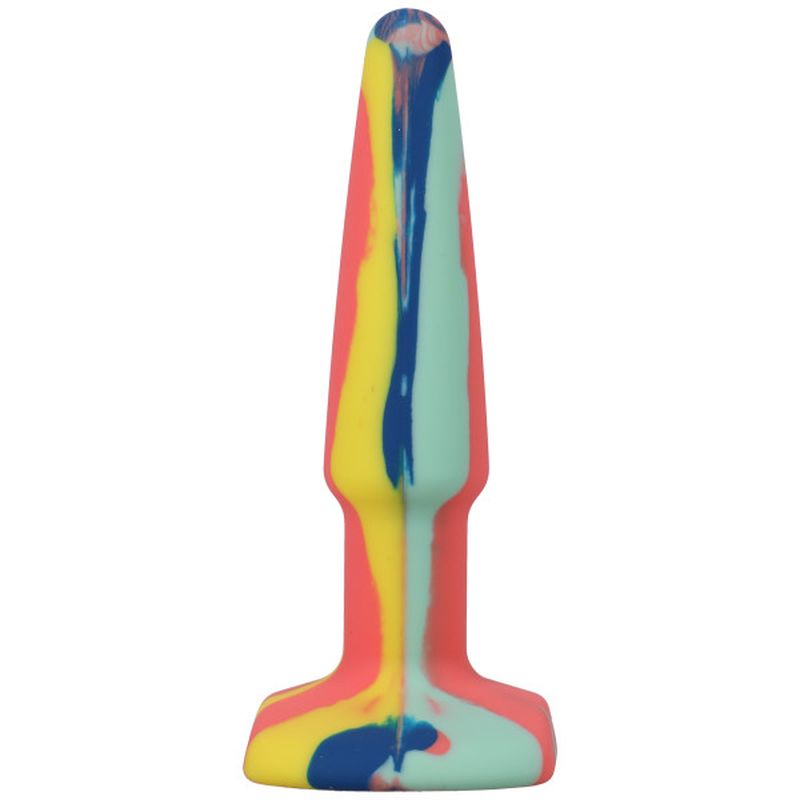 A-Play Groovy Silicone Anal Plug 4"/10cm, Sunrise