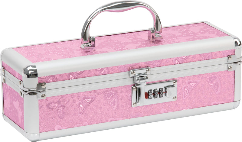 Curious Minds Lockable Medium Vibrator Case, Pink, Black