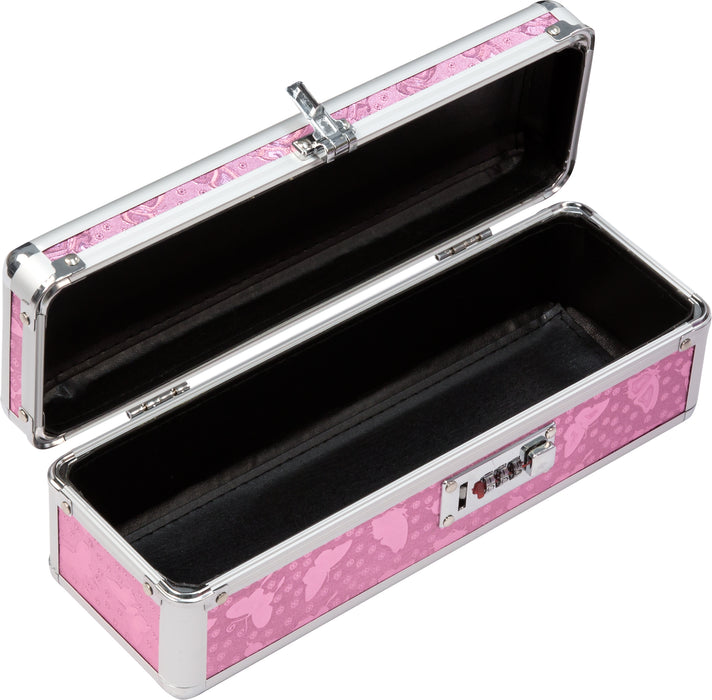 Curious Minds Lockable Medium Vibrator Case, Pink, Black