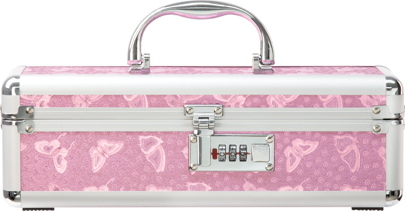 Curious Minds Lockable Medium Vibrator Case, Pink, Black