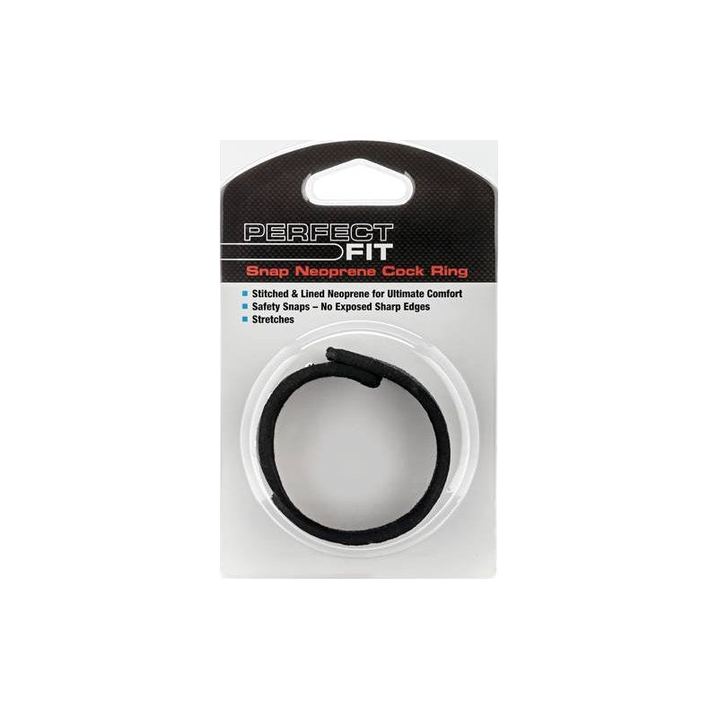 Perfect Fit Neoprene Snap Cockrings, Black