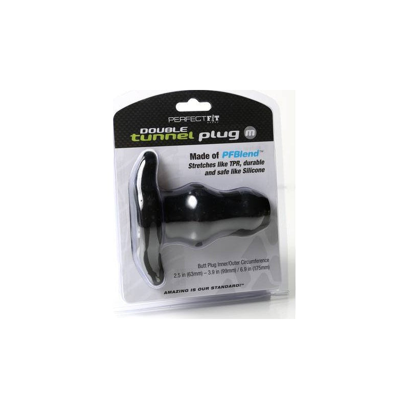Perfect Fit Tunnel Plug Double, Medium, Black/Clear